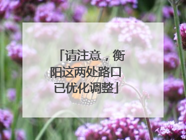 请注意，衡阳这两处路口已优化调整