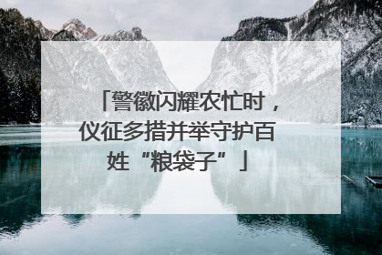 警徽闪耀农忙时，仪征多措并举守护百姓“粮袋子”