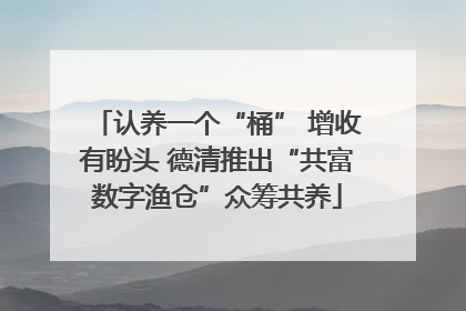认养一个“桶” 增收有盼头 德清推出“共富数字渔仓”众筹共养