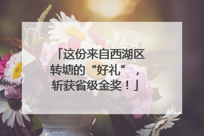 这份来自西湖区转塘的“好礼”，斩获省级金奖！