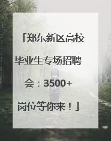 郑东新区高校毕业生专场招聘会：3500+岗位等你来！