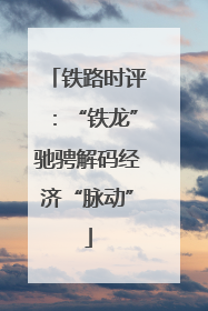 铁路时评：“铁龙”驰骋解码经济“脉动”