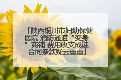 陕西铜川市妇幼保健医院 消防通道“变身”商铺 费用收支成谜 合同条款疑云重重