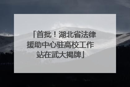 首批！湖北省法律援助中心驻高校工作站在武大揭牌