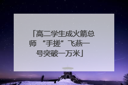 高二学生成火箭总师 “手搓”飞燕一号突破一万米
