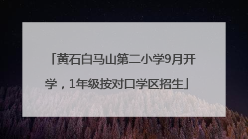 黄石白马山第二小学9月开学，1年级按对口学区招生