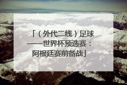 （外代二线）足球——世界杯预选赛：阿根廷赛前备战