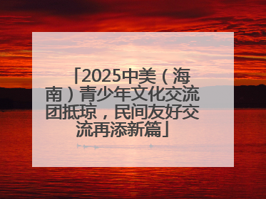2025中美（海南）青少年文化交流团抵琼，民间友好交流再添新篇