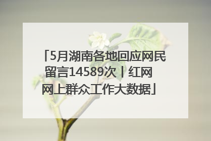 5月湖南各地回应网民留言14589次丨红网网上群众工作大数据